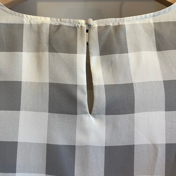 NWT The Limited SZ S White and Grey Check 3/4 Sleeve Blouse! - Picture 4 of 13